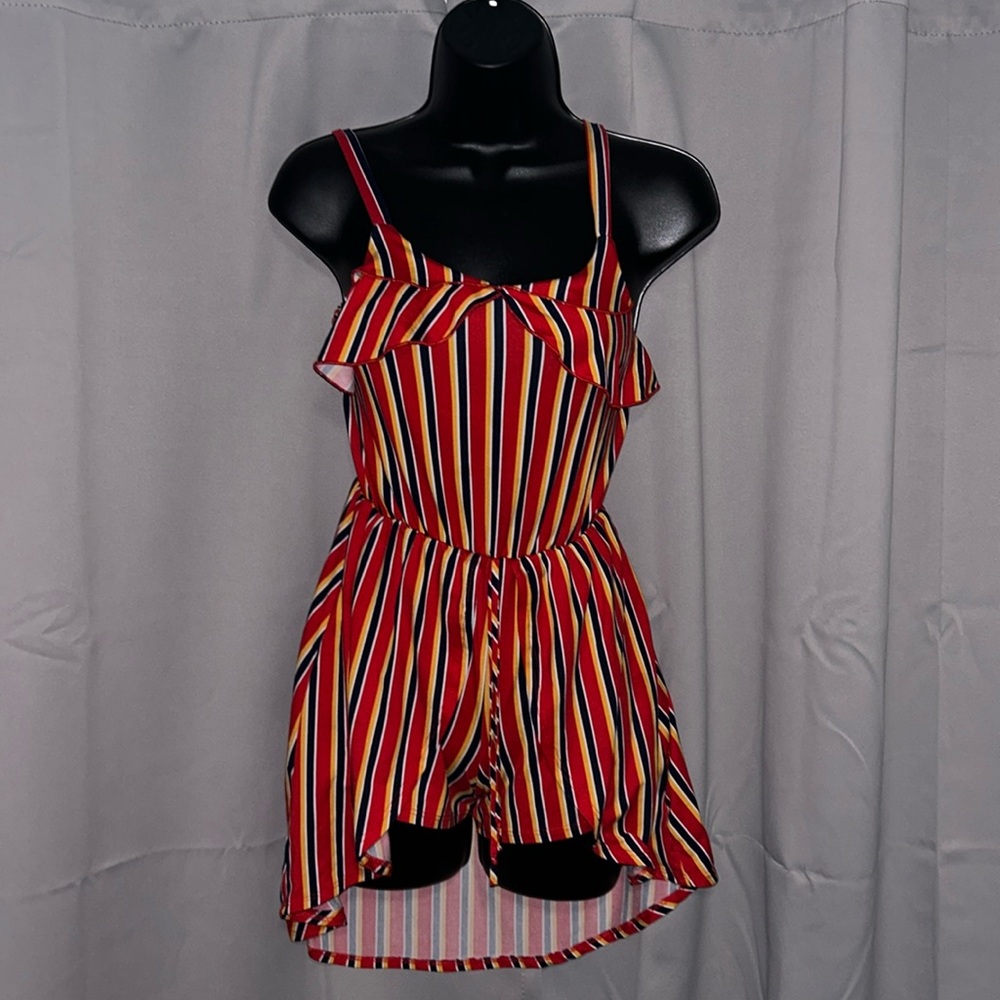 Wrapper Red and Yellow Striped Romper